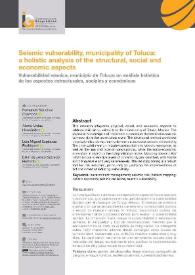 Seismic vulnerability, municipality of Toluca: a holistic analysis of the structural, social and economic aspects / Fernando Sánchez Carmona, Alexis Ordaz Hernández, Luis Miguel Espinosa Rodríguez, Elkin de Jesús Salcedo Hurtado | Biblioteca Virtual Miguel de Cervantes