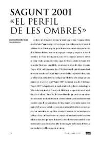 Sagunt 2001. "El perfil de les ombres"  / Carmen Morenilla Talens   | Biblioteca Virtual Miguel de Cervantes