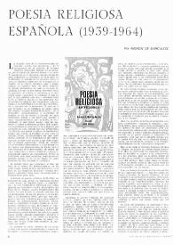 Poesía religiosa española (1939-1964) 
 / por Ramón de Garciasol | Biblioteca Virtual Miguel de Cervantes