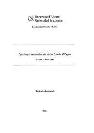 La ciudad en la obra de Julio Ramón Ribeyro [Tesis Doctoral, 2001] / Eva M.ª Valero ; director José Carlos Rovira Soler | Biblioteca Virtual Miguel de Cervantes