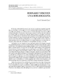 Bernard Vincent. Una bibliografía  / Luis Fernando Bernabé Pons | Biblioteca Virtual Miguel de Cervantes