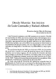 Desde Murcia: los inicios de Luis Cernuda y Rafael Alberti / Francisco Javier Díez de Revenga | Biblioteca Virtual Miguel de Cervantes