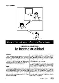 "Yo te cito, tú me citas, a él le citan..": coloquio informal sobre la intertextualidad  / Juan Mayorga  | Biblioteca Virtual Miguel de Cervantes