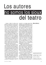 Los autores no somos los sioux del teatro / Alberto Miralles | Biblioteca Virtual Miguel de Cervantes