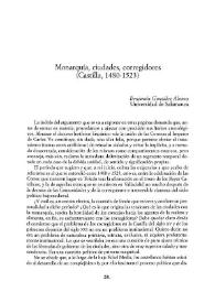 Monarquía, ciudades, corregidores (Castilla, 1480-1523) | Biblioteca Virtual Miguel de Cervantes