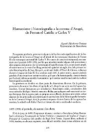 Humanisme i historiografia a la corona d'Aragó, de Ferran el Catòlic a Carles V / Agustí Alcoberro Pericay | Biblioteca Virtual Miguel de Cervantes