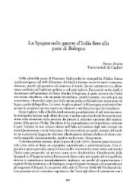 La Spagna nelle guerre d'Italia fino alla pace di Bologna / Bruno Anatra | Biblioteca Virtual Miguel de Cervantes